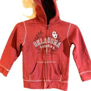 Boys OU Zip Up Jacket Hoodie with Pockets Size S (6/6X)
